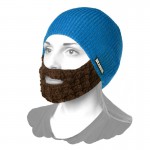 Ocean Blue hat Brown Attached Beardo